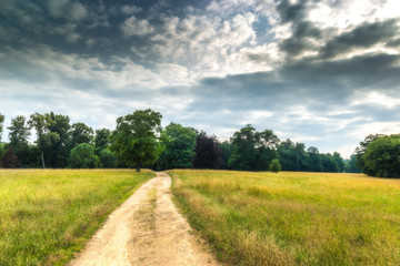 Czech countryside road on a summer day