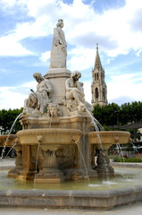 Fototapeta na wymiar Fontaine Pradier, Ville de Nîmes, département du Gard, France