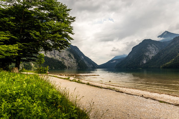Konigssee lake, known as Germany's deepest and cleanest lake, southeast Berchtesgadener Land district of Bavaria, near the Austrian border.