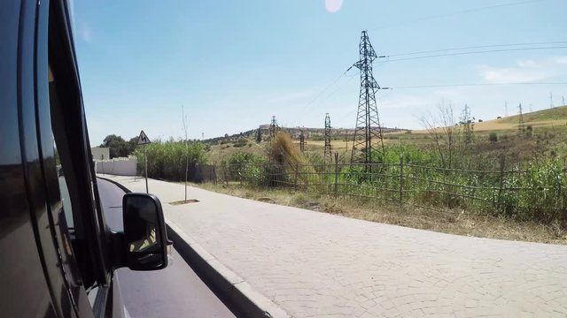 scenic drive in Morocco from car window