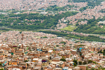 A view from high up over Medellin Colombia.