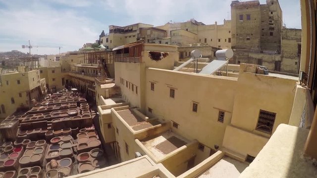Pan right, Morocco cityscape