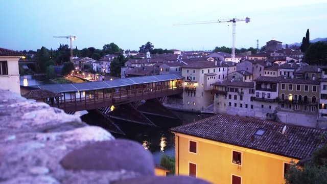 Wide shot, night in Bassan France