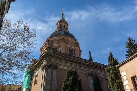 Amazing view of St. Andrew Church in City of Madrid, Spain