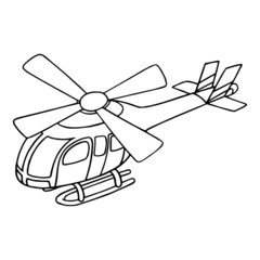 Helicopter cartoon illustration isolated on white background for children color book