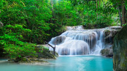 Waterfall at Erawan National Park, Kanchana buri, Thailand