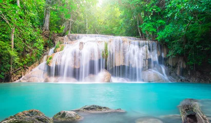 Foto op Plexiglas Waterfall in the tropical forest © calcassa