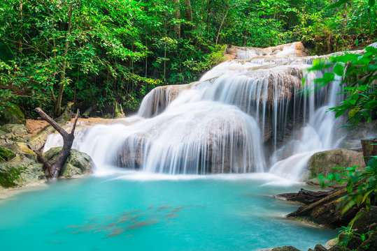 Waterfall at Erawan National Park, Thailand © calcassa