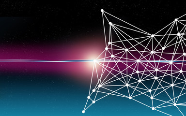 effective graphic with white points and geometric mesh of lines