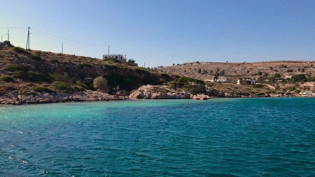 Arki Island - Greece - August 2017 - View of Arki Island by speedboat