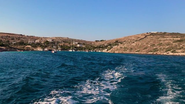 Arki Island - Greece - August 2017 - View of Arki Island by speedboat