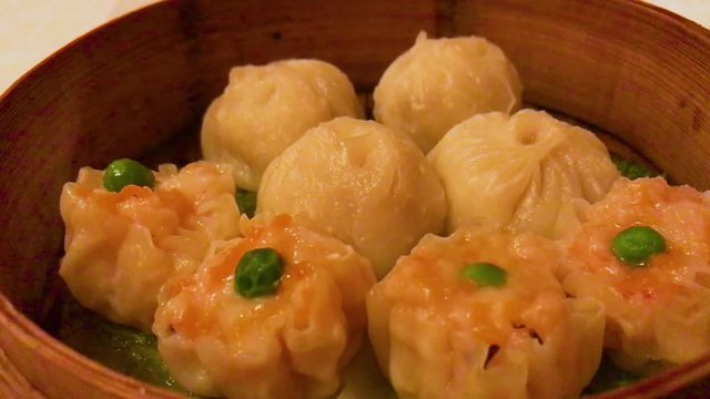 Bamboo Steamer Set Opening Chinese Dumplings Xiao Long Bao Xiao Mai