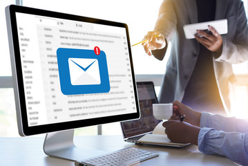 Mail Communication Connection message to mailing contacts phone Global Letters Concept