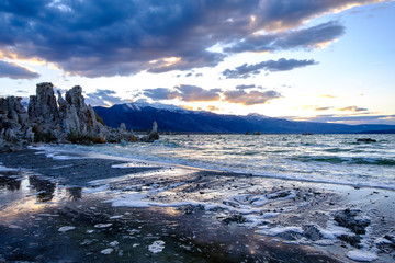 Mono Lake in California and the Tufa columns growing there