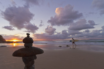 Australia Surfer Sunset Sunshine Coast Queensland