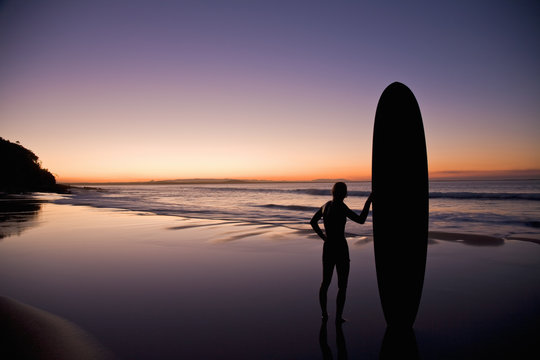 Australia Surfer Sunset Sunshine Coast Queensland
