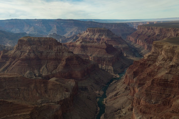 Aerial View of Grand Canyon National Park and Colorado River