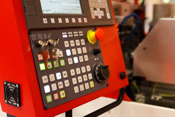 control panel of metalworking CNC machinery