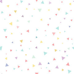 Seamless pattern, abstract falling confetti triangle with white background, vector illustration - obrazy, fototapety, plakaty