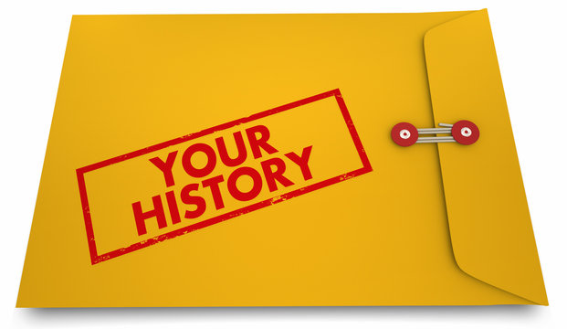Your History Personal Documents Past Records Envelope Stamp 3d Illustration