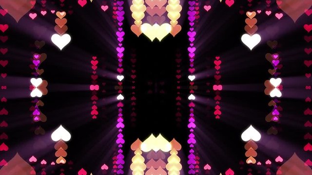 ornamental heart shaped lights symmetrical kaleidoscopic ethnic tribal psychedelic pattern animation background New quality retro vintage holiday native universal motion dynamic cool nice joyful video