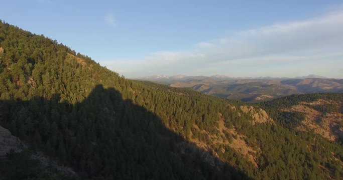 Aerial, scenic mountain landscape in Colorado