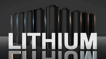 lithium battery fast recharge to power electric devices like cars and phones - 3D render graphic