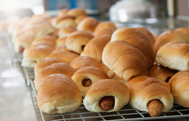 hotdog buns in kitchen