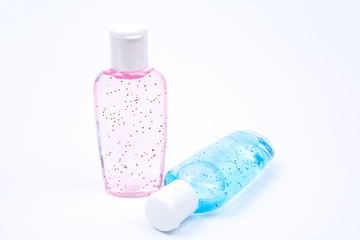 Bottles of  lotion containing microplastics. Microplastics has been deemed environmentally harmful and has been banned from used in some countries.