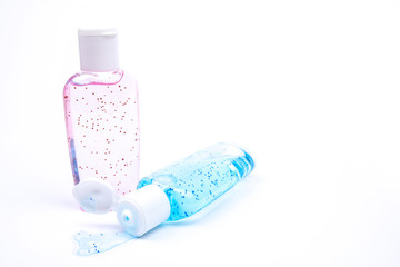 Bottles of  lotion containing microplastics. Microplastics has been deemed environmentally harmful and has been banned from used in some countries.