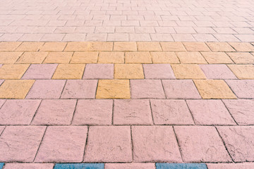 Outdoor stone block tile floor background and texture