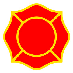 Firefighter Emblem St Florian Maltese Cross Yellow Outline