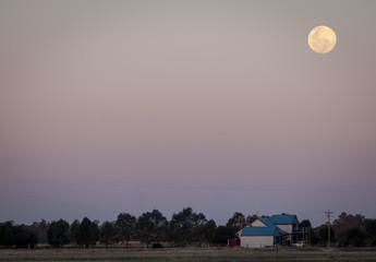 Full moon over Victorian farms