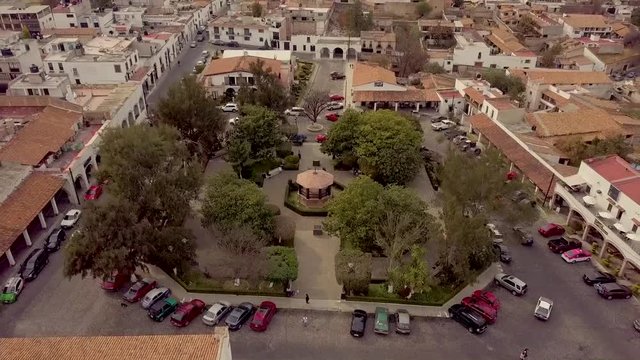 Vista desde el aire del Pueblo M&aacute;gico de Aculco en el Estado de M&eacute;xico