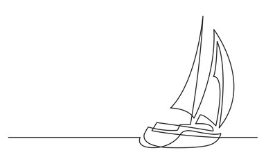 continuous line drawing of sailing boat