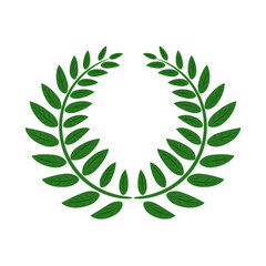 green laurel wreath. vector image. champion symbol