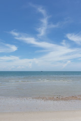 Beautiful sky and sea in the sunny day during the summer vacation in Thailand