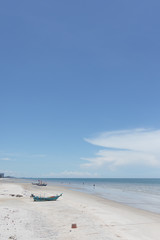 Beautiful sky and sea in the sunny day during the summer vacation in Thailand