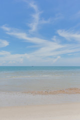 Beautiful sky and sea in the sunny day during the summer vacation in Thailand