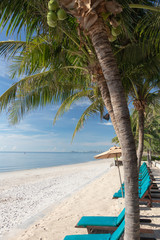 Beautiful sky and sea in the sunny day during the summer vacation in Thailand