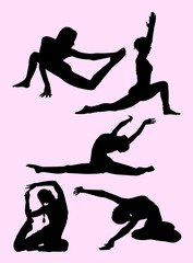 Silhouette of healthy woman. Good use for symbol, logo, web icon, mascot, sign, or any design you want.