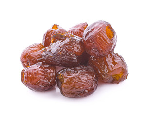 Thai dessert Sweet dried Chinese Jujube on isolated on white