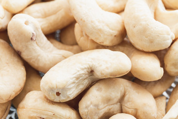 Cashew nuts close up