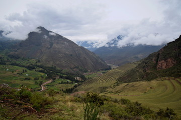 Obraz premium beautiful landscape of the Peruvian Andes mountain range 