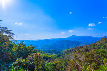 at Doi Pha Mee view point you can see Doi Nangnon in Maesai Chiang Rai shape of mountains look like women sleeping. inside of Doi Nang Non have big and long cave childrens lost in this cave.