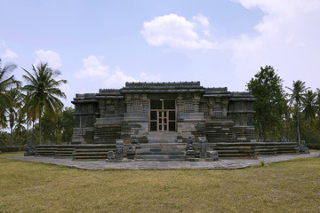Entrance to the Kedareshwara Temple, Halebid, Karnataka, India. View from the East