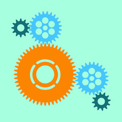 A large group of connected vector gears.