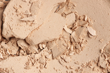 Broken compact powder close-up