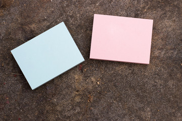 Mock-up  empty multicolored office stickers. Copy space, space for text. business concept.