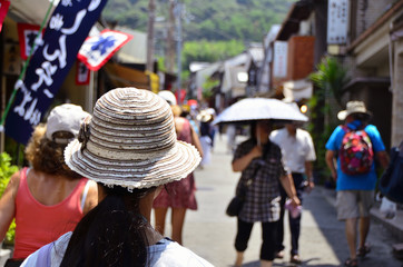 Kyoto sightseeing, Ginkakuji approach with souvenir shops, Japan
